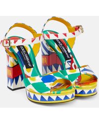 Dolce & Gabbana - Dg Logo Patent Platform Sandal - Lyst