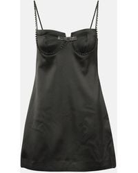 Self-Portrait - Verziertes Minikleid Aus Satin - Lyst
