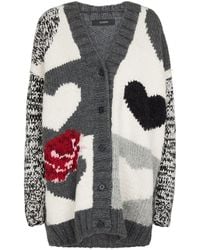 JOSEPH - Intarsia Wool-blend Cardigan - Lyst