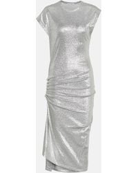 Rabanne - Vestido De Punto Fino Metalizado - Lyst