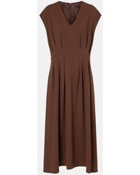 JOSEPH - Pleated Cady Midi Dress - Lyst