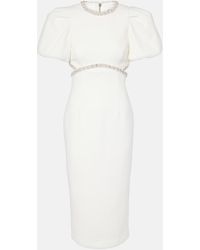 Rebecca Vallance - Bridal Alicia Embellished Crepe Midi Dress - Lyst