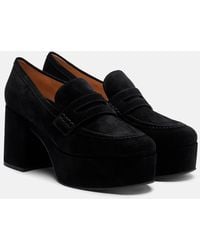 Gianvito Rossi - Jenna Suede Loafer Pumps - Lyst