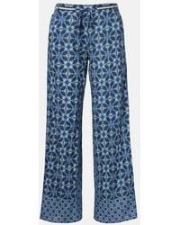 Velvet - Kendra Printed Cotton Wide-Leg Pants - Lyst