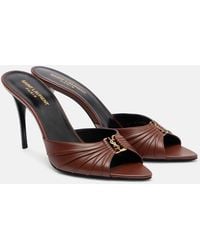 Saint Laurent - Babylone 90 Pleated Leather Mules - Lyst