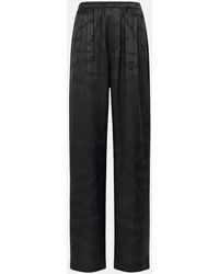 Balenciaga - Silk Wide-Leg Pants - Lyst