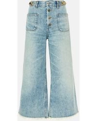 Stella McCartney - High-Rise Cropped Flared Jeans - Lyst