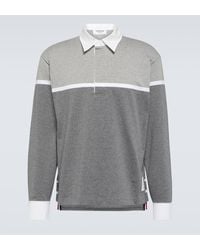 Thom Browne - 4-bar Striped Cotton Polo Shirt - Lyst