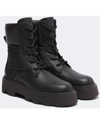 Moncler - Aurea Leather Lace-Up Boots - Lyst