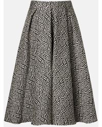 Max Mara - Perle Cotton-Blend Jacquard Midi Skirt - Lyst