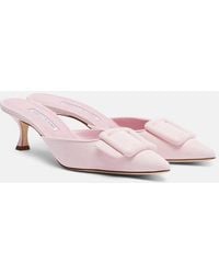 Manolo Blahnik - Maysale 50 Suede Mules - Lyst