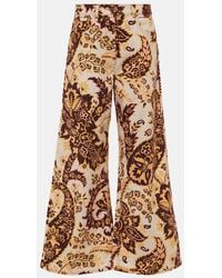 Etro - Floral High-Rise Wide-Leg Jeans - Lyst