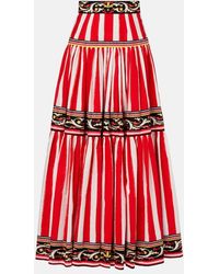 Dolce & Gabbana - Taormina Striped Cotton Maxi Skirt - Lyst