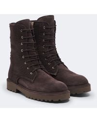 Max Mara - Suede Lace-Up Boots - Lyst