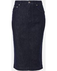 Dolce & Gabbana - Denim Pencil Skirt - Lyst