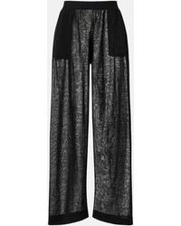 Alaïa - Linen And Silk Wide-Leg Pants - Lyst