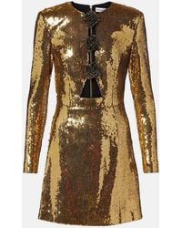 Rebecca Vallance - Gloria Floral-Applique Sequined Minidress - Lyst
