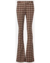 Acne Studios - Checked Wool And Cotton-Blend Flared Pants - Lyst