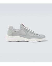 Prada - Patent Leather And Technical Fabric America's Cup Sneakers - Lyst