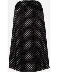 Jean Paul Gaultier - Cutout Polka-Dot Silk Midi Skirt - Lyst