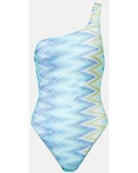 Missoni - Zigzag One-Shoulder Swimsuit - Lyst