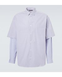 Comme des Garçons - Layered Striped Cotton Poplin Shirt - Lyst