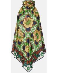 ALÉMAIS - Liana Printed Silk Satin Top - Lyst