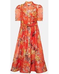 Zimmermann - Matchmaker Linen And Silk Shirt Dress - Lyst
