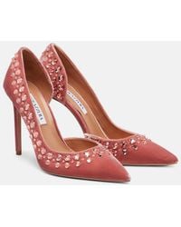 Aquazzura - Cosmic Love 105 Embellished Velvet Pumps - Lyst
