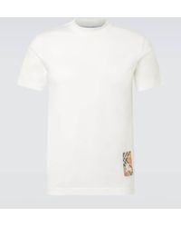 Burberry - Weißes Baumwoll-T-Shirt Mit Rundhalsausschnitt - Lyst