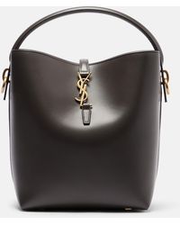 Saint Laurent - Le 37 Cassandre Leather Bucket Bag - Lyst