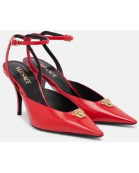 Versace - La Medusa 85 Leather Slingback Pumps - Lyst