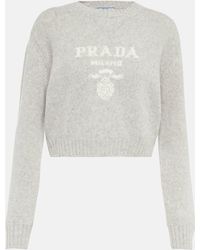 Prada - Virgin Wool And Cashmere Cropped Sweater - Lyst
