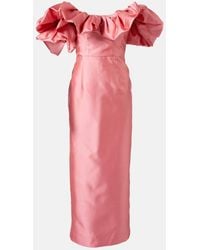 ALÉMAIS - Robe Longue A Encolure Bardot - Lyst