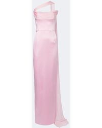 The New Arrivals Ilkyaz Ozel - Julietta Scarf-Detail Satin Gown - Lyst