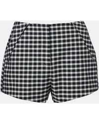 Posse - Chiara Gingham Cotton-Blend Shorts - Lyst