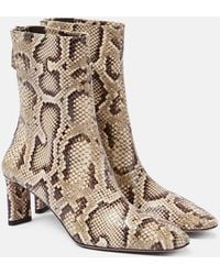 Aquazzura - Blade Snake-Effect Leather Ankle Boots - Lyst