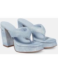 Gia Borghini - Gia 17 Uni Denim Platform Thong Sandals - Lyst