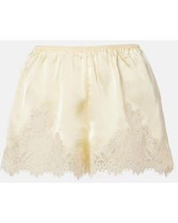 Doen - Iona Lace-Trimmed Silk Shorts - Lyst