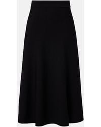 Max Mara - Lazio Pleated Crepe Midi Skirt - Lyst