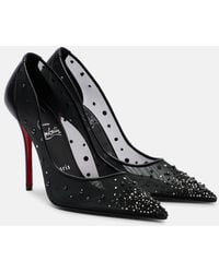 Christian Louboutin - Miss Z 100 Embellished Mesh Pumps - Lyst