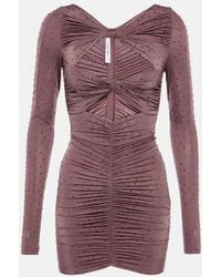 Alex Perry - Embellished Cutout Ruched Minidress - Lyst