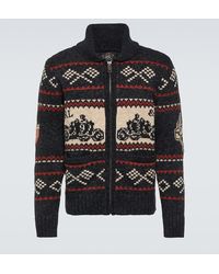RRL - Cotton And Wool Zip-up Cardigan - Lyst