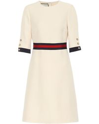 Gucci Vestido corto de lana y seda - Blanco