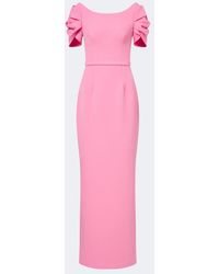 Safiyaa - Vanina Belted Draped Crepe Gown - Lyst