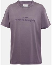 Maison Margiela - T-shirt in jersey di cotone con logo - Lyst