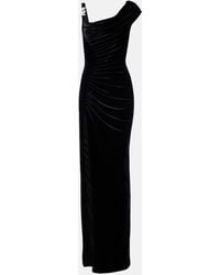 Versace - Asymmetric Gathered Velvet Gown - Lyst