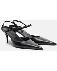 Balenciaga - Avenue Bow Leather Slingback Pumps - Lyst