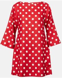 Posse - Nina Polka-Dot Linen Minidress - Lyst