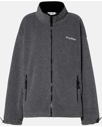 Miu Miu - Logo Oversized Fleece Sweatshirt - Lyst